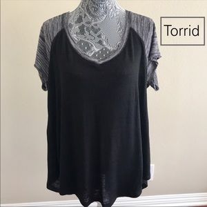 Torrid Navy & Gray Top